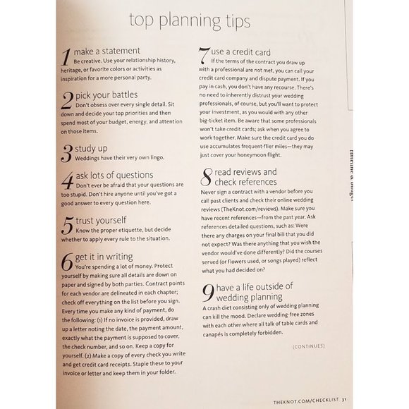 The Knot Ultimate Wedding Planner [Revised Edition]: Worksheets - Picture 5 of 7